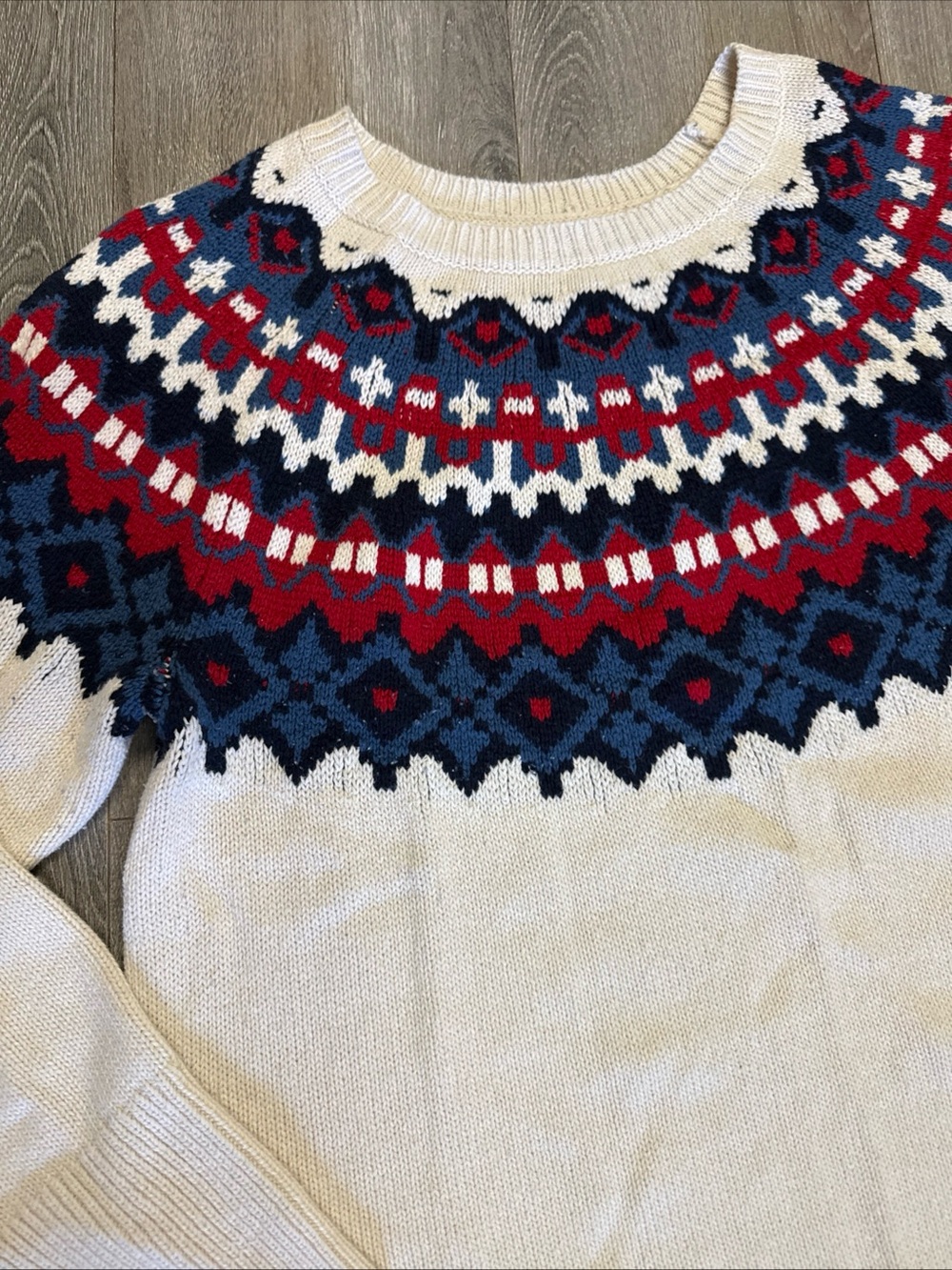Cream Chaps Fair Isle Yoke Sweater Nordic skiing - Picture 3 of 7